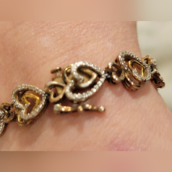 SUN ROSE GOLD-PLATED STERLING SILVER 7.50 INCH BRACELET DIAMOND X40 13.1G - Picture 14 of 14